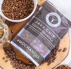 Mocha Nola Java Chip Coffee Granola package with coffee beans and granola